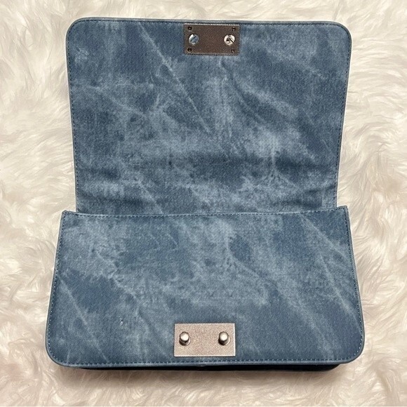 Steve Madden Vintage Denim Chain Bag with Patches Chanel Vibes - Picture 7 of 13